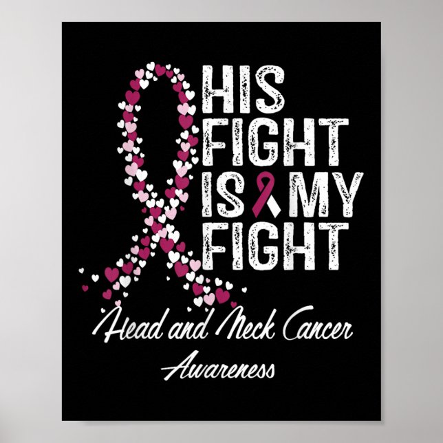 Poster Tête Et Cou Cancer Sensibilisation Son Combat Est  (Devant)