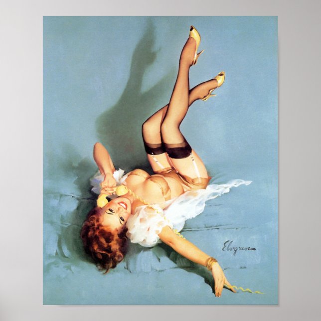 Poster Tête rouge vers le haut (Devant)