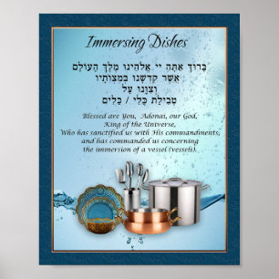 Poster Tevilat Keilim Bénédiction pour les plats immersib