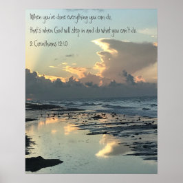 Poster Texas Beach Sunrise, Écriture Verse, Corinthiens
