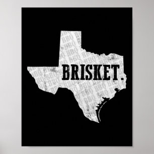 Poster Texas Brisket Bbq Et T-Shirt Pitmaster