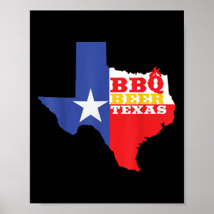 Poster Texas Drapeau Carte Summer Barbecue Funny Bière Bb