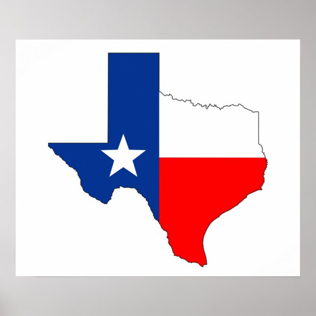 Poster texas etats-unis amérique drapeau forme étiquette (Devant)
