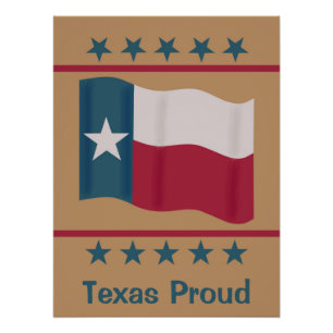 Poster Texas Fière étoile solitaire Étoiles drapeau perso