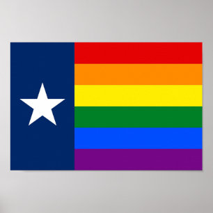 Poster Texas LGBT Gay Pride Rainbow Flag