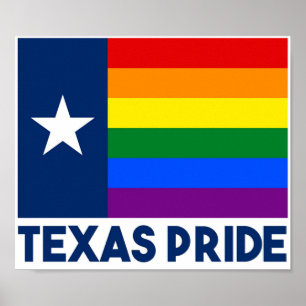 Poster Texas LGBT Gay Pride Rainbow Flag
