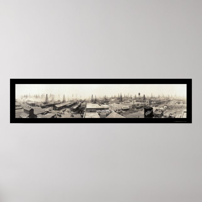 Poster Texas Oil Field & Town Photo 1919 (Devant)