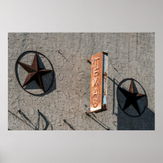 Poster Texas, Panneau de construction, Couleur, Vintage