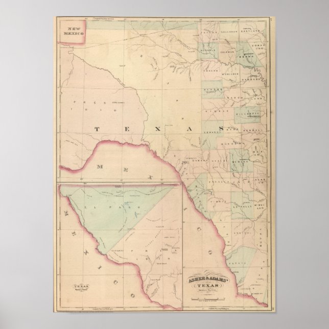 Poster Texas, partie occidentale (Devant)