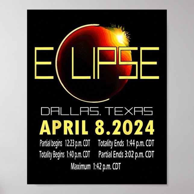 Poster Texas Solar Eclipse 2024 Solar Eclipse Funny Texas (Devant)