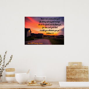 Poster Texas Sonnenuntergang Schrift