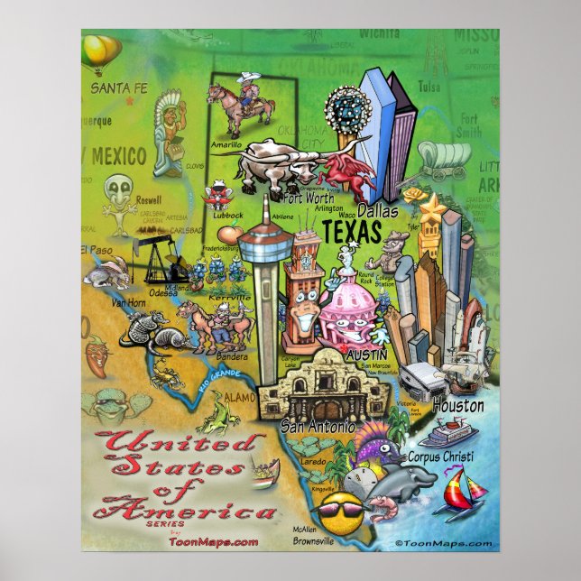Poster Texas USA (Devant)