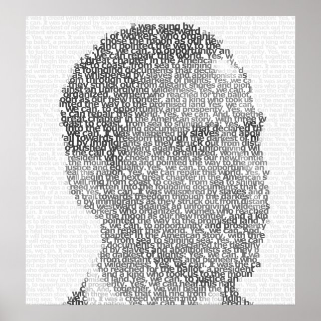 Poster "Text-Art" d'Obama (Devant)