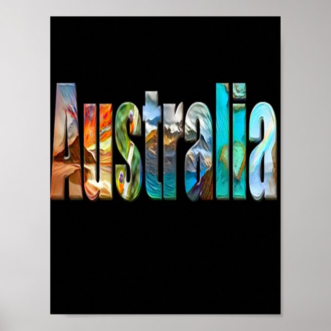 Poster Texte coloré australien traditionnel (Devant)