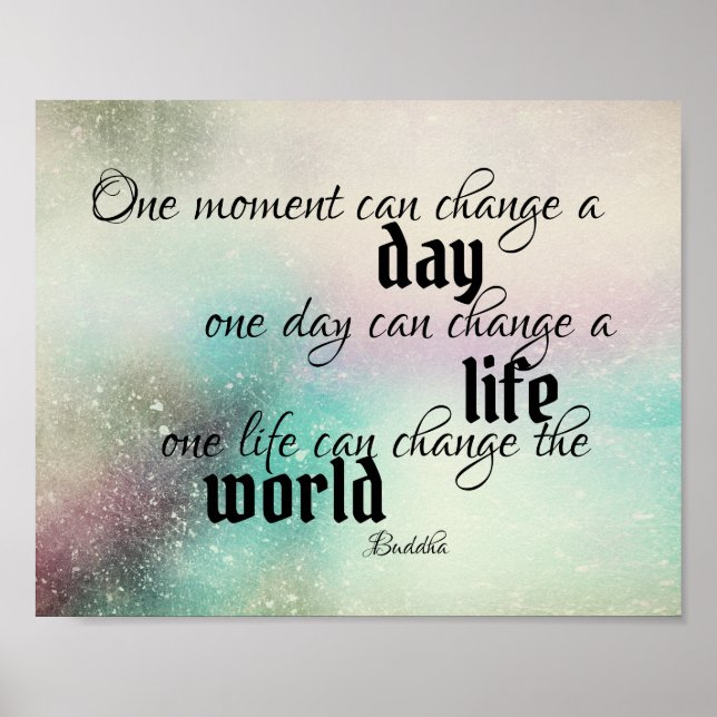 Poster texte de citation Bouddha inspirant aquarelle (Devant)
