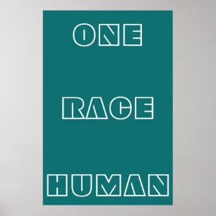 Poster texte de la citation humaine Green One Race