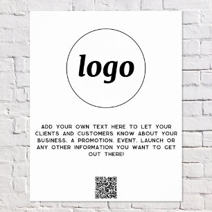 Poster Texte de logo Code QR Promotionnel Entreprise
