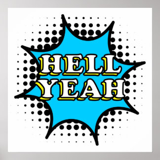 Poster Texte de style comique Hell Ouais