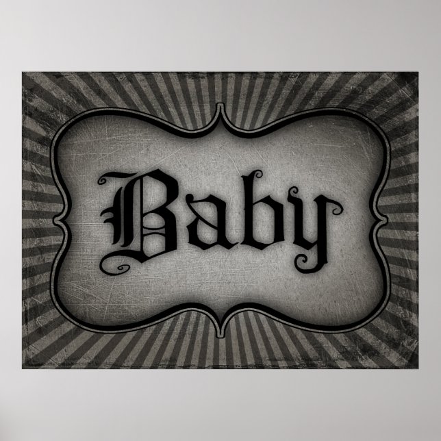 Poster Texte gothique bébé (Devant)