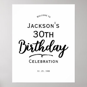 Poster Texte minimal 30e anniversaire Panneau de mousse