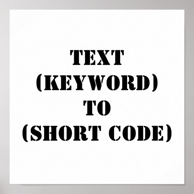 POSTER TEXTE (MOT-CLÉ) À (CODE COURT) (Devant)