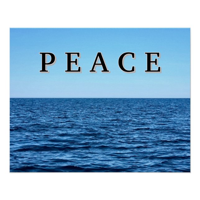 Poster Texte PAIX Sur Blue Lake Michigan (Devant)