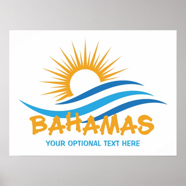 Poster Texte personnalisé Bahamas (Devant)