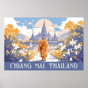 Poster Texte personnalisé Chiang Mai Thaïlande