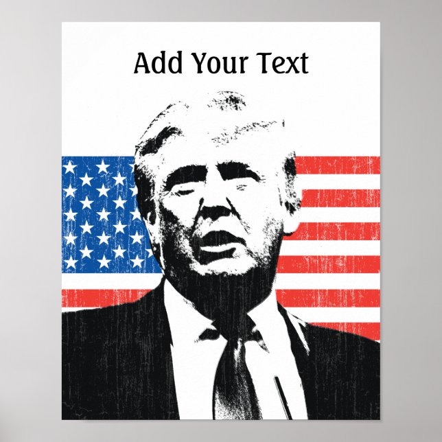 Poster Texte personnalisé du drapeau américain Donald Tru (Devant)