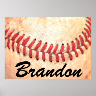 Poster texte personnalisé du joueur de baseball vi