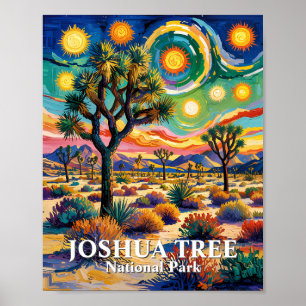 Poster Texte personnalisé Joshua Tree Van Gogh Désert col
