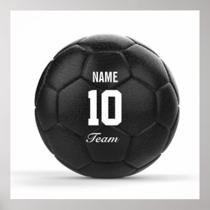 Poster Texte personnalisé par ballon de football moderne