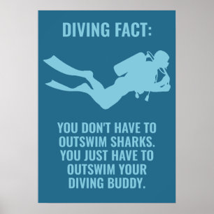 Poster Texte Personnalisé Plongée sous-marine