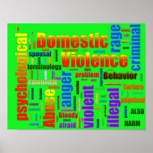 Poster Texte relatif d'abus de violence familiale