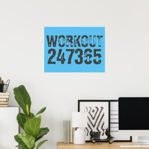 Poster Texte usé et rayé Workout 247365 bleu