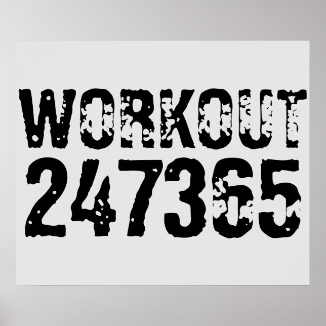 Poster Texte usé et rayé Workout 247365 noir (Devant)