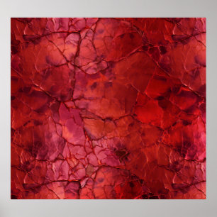 Poster Textes, Cracks, Vains en rouge profond