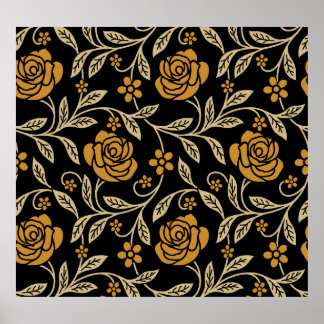 Poster textile indien : traditionnel floral sans soudure.