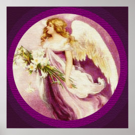 Poster textuel de l'ange vintage de Pâques