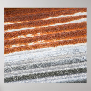 Poster Texture ancienne surface de zinc rouillé