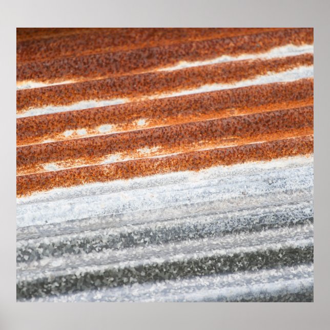 Poster Texture ancienne surface de zinc rouillé (Devant)