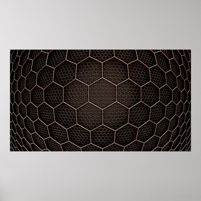 Poster texture Arrière - plan grille hexagonale d (Devant)