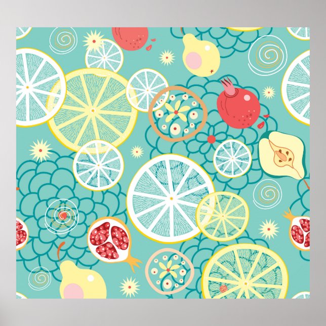 Poster Texture de fruits, Arrière - plan vibrant. (Devant)