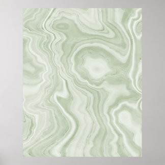 Poster Texture de marbre vert Sage