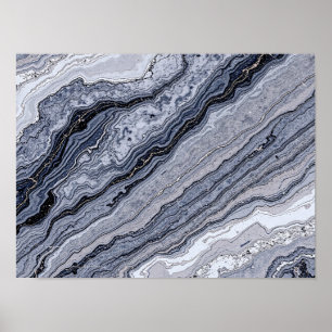 Poster Texture de pierre de marbre gris bleu marine abstr