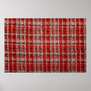 Poster Texture de tissu tartan rouge utile comme arrière-