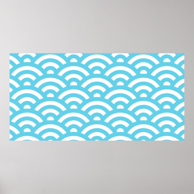 Poster Texture de vagues d'océan bleu (Devant)
