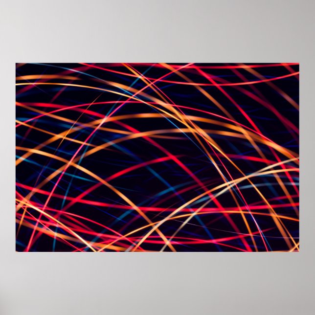Poster Texture néon avec longue exposition.abstrait, une (Devant)