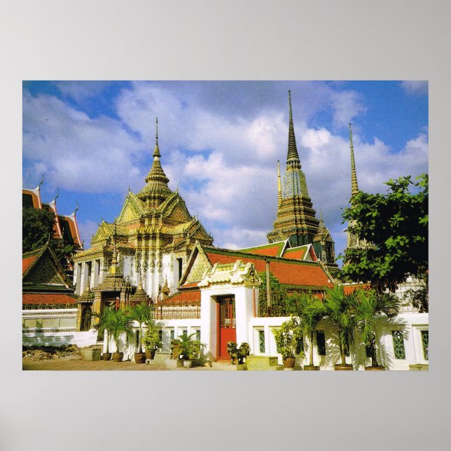 Poster Thaïlande, Bangkoj Wat Phra Chetuphon (Devant)