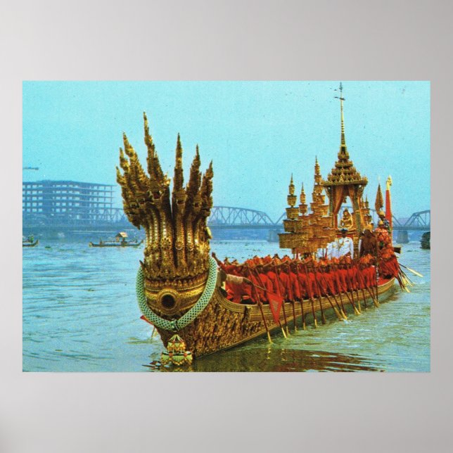 Poster Thaïlande, Bangkok, péniche royale (Devant)